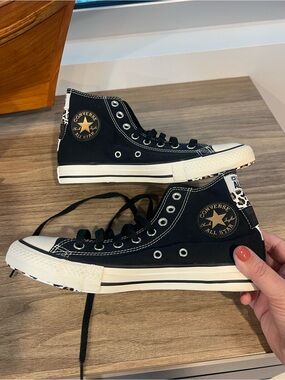 Converse Chuck Taylor All Star Hi Leopard Multi Logo Black Women’s 9
